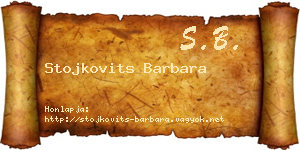 Stojkovits Barbara névjegykártya